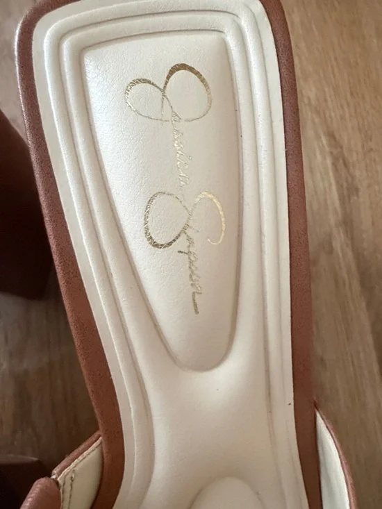 Jessica Simpson Cognac Brown Studded Platform Mules - Picture 8 of 8